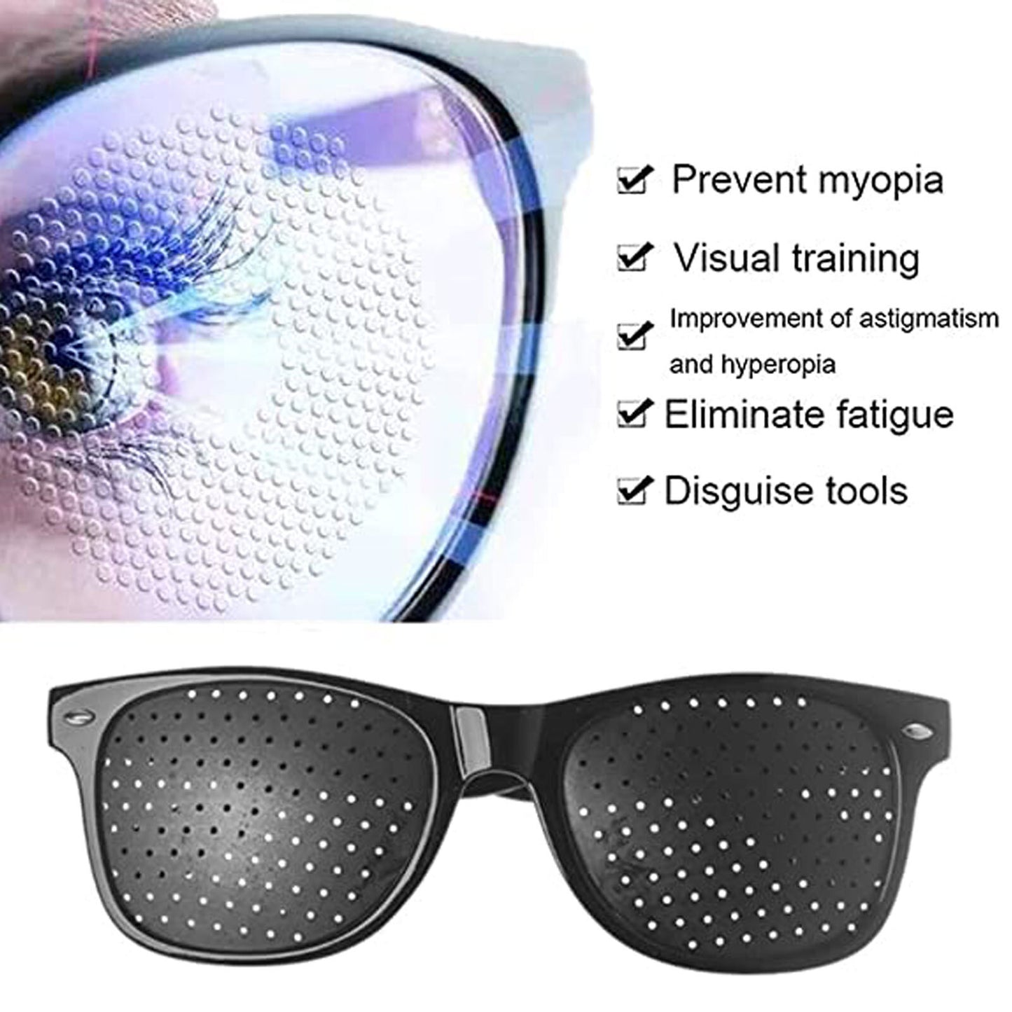 1 Pack Pinhole Glasses Eyesight Vision Correction Eye Exercise Anti-Myopia Holes