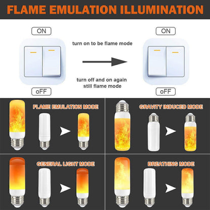 E27 B22 LED Flicker Flame Lamp Bulb 4 Mode Burning Fire Effect Candle Bulb Light