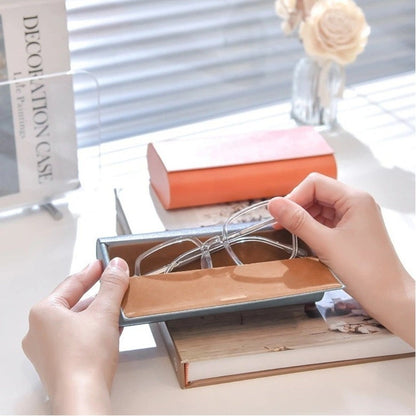 Large Capacity Double Eyeglasses Case PU Leather Glasses Case  Men