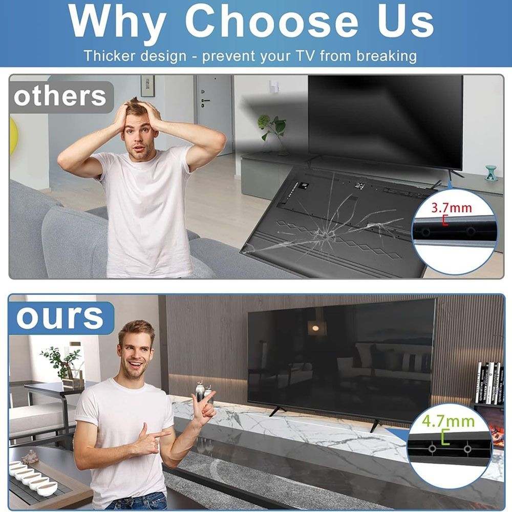 No Drilling TV stand legs Non-slip Base Stand TV Stand for TCL/Roku
