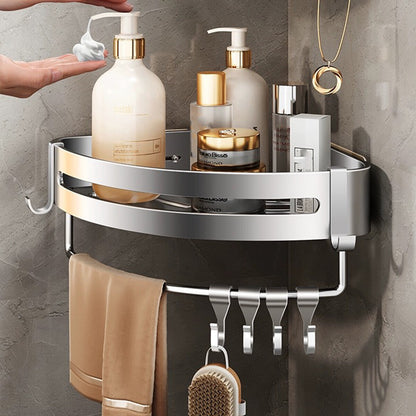 Wall Mounted Triangle Corner Shelf Bathroom Storage Rack for Shower Toiletries