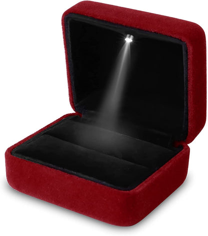 LED Ring Box Jewelry Wedding Engagement Proposal LED Ear Ring Case Black AUS