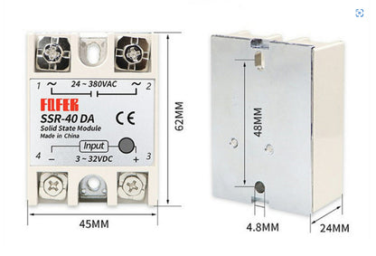 25A/40A/100A 250V SSR-25DA SSR-40DA SSR-100DA Solid State Relay Module Heat Sink