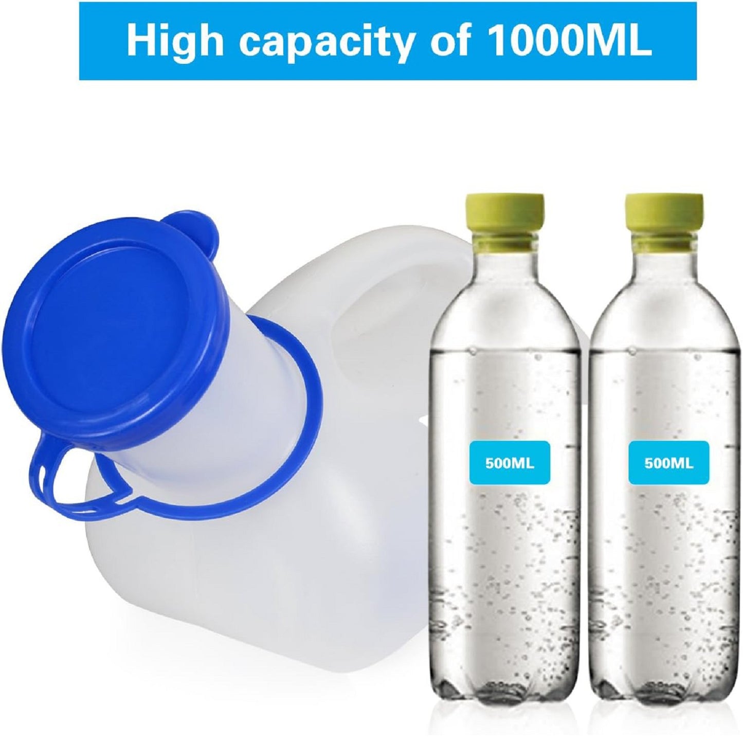 Unisex Urine Bottle 1000ml Portable Pee Bottle with Funnel Bedside Male Female