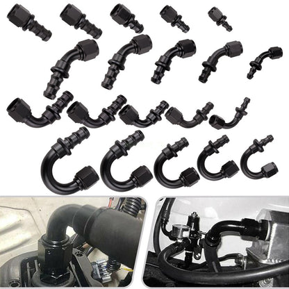 Push-on Barb Hose Fitting End AN4 AN6 AN8 AN10 AN12 0 45 90 Rubber Fuel Adapter