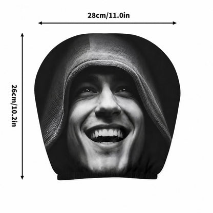 2pcs Halloween Scary Face Car Seat Headrest Cover Horror Head Rest Protector AU – Compatible with Seat