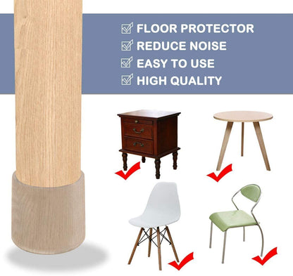 Floor Protectors Chair Leg Caps Silicone Pads Furniture Feet Non-Slip Covers