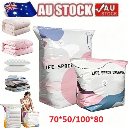 No‑pump Vacuum Storage Bags - Press & Seal,Reusable Space Saving Compression Bag
