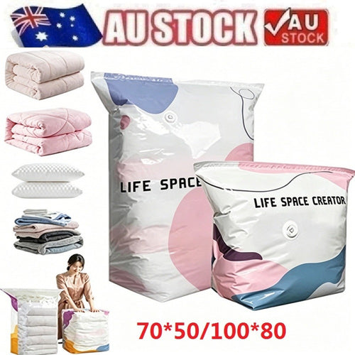 No‑pump Vacuum Storage Bags - Press & Seal,Reusable Space Saving Compression Bag