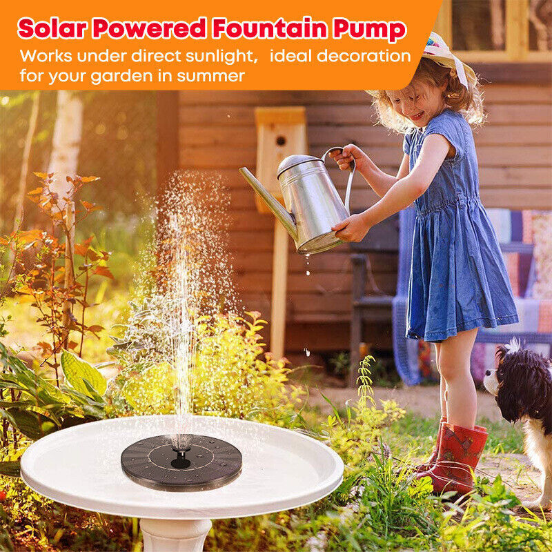 2022 Outdoor Solar Powered Floating Bird Bath Water Fountain Pump Garden Pond