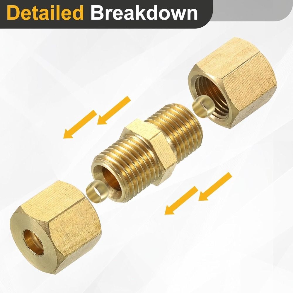 4 5 6 8 10 12 16mm Compression Union Brass Pipe Fitting  Gas System