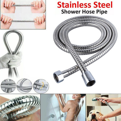 1.2-3m Shower Head Hose Handheld Stainless Steel Bathroom Flexible Tube Bath