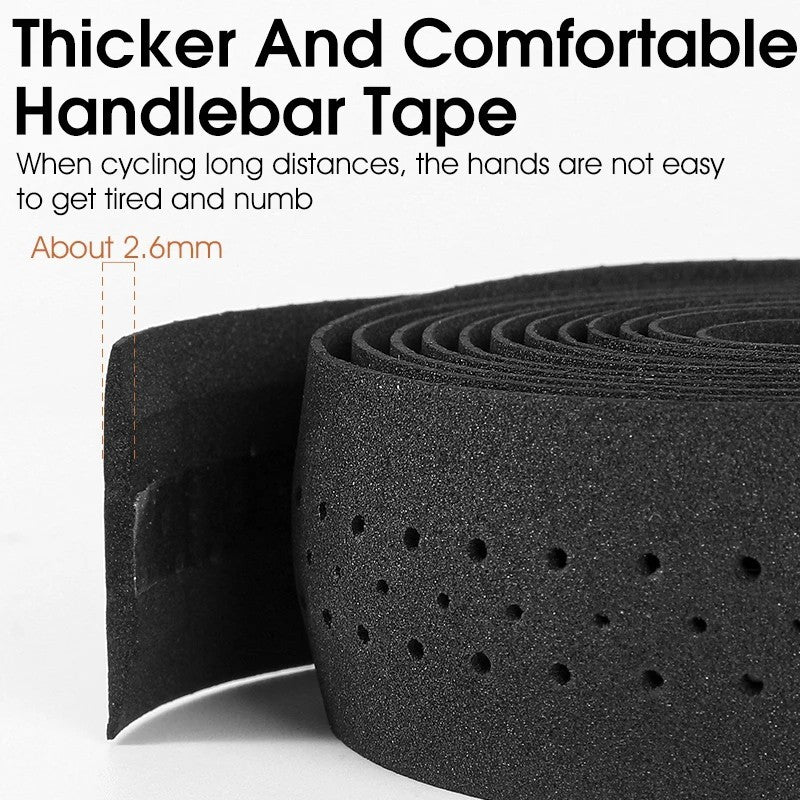 2x Thick Bicycle Handlebar Tape Bar Drop Wrap MTB Road Bike Anti-Slip Punch NEW