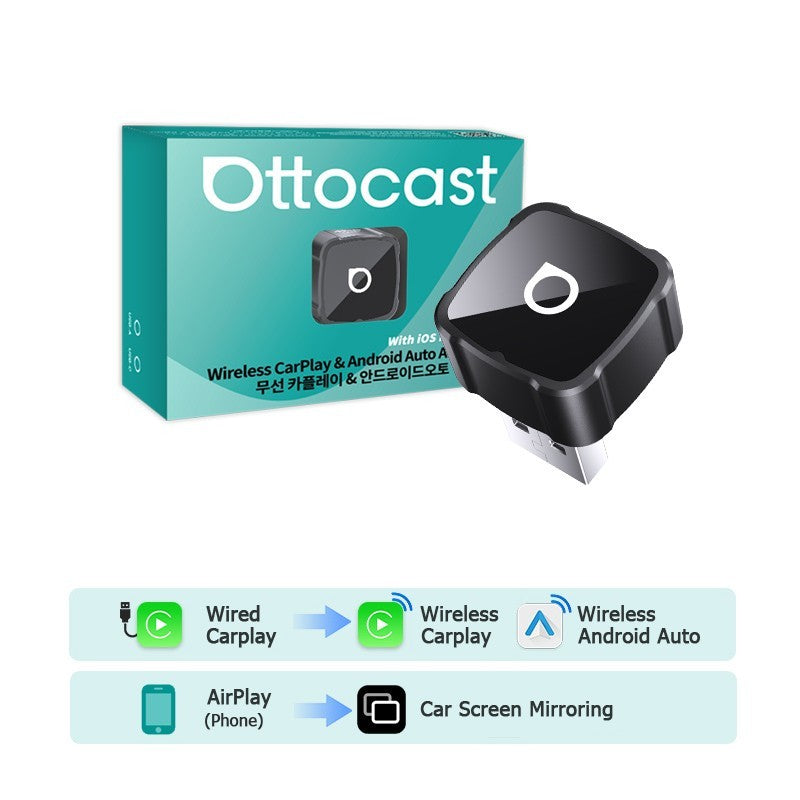 Ottocast Wireless Carplay Mirror iPhone Cars Adapter 3 in 1 Compatible w/Airplay