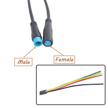 2 3 4 5 6Pin EBike Bicycle Female To/Male Connector Motor Extension Cable