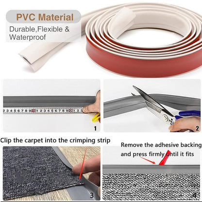 Cuttable Carpet Edge Trim Strip Self Adhesive Rug Edge Protector  Household