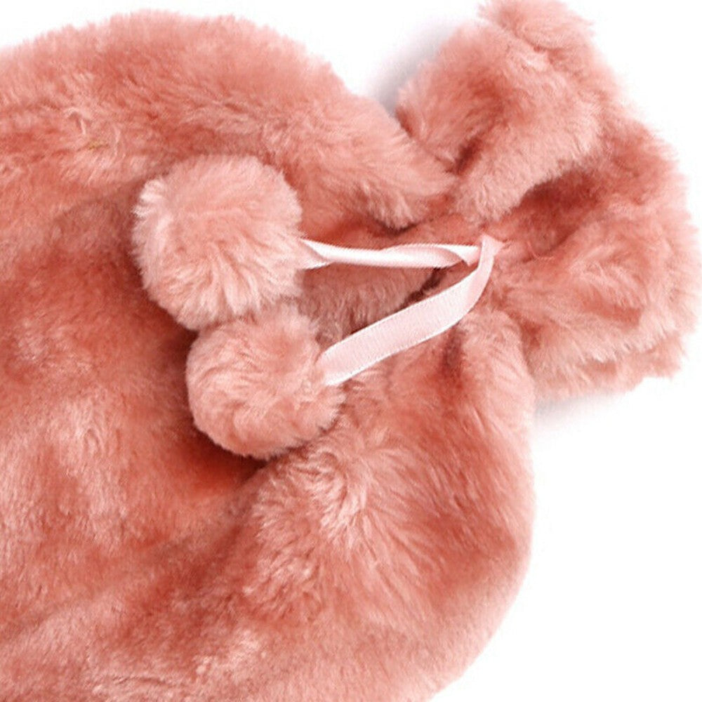 2L HOT WATER BOTTLE Fluffy Plush Faux Fur Cover Winter Warm Rubber Bag Warmer TT