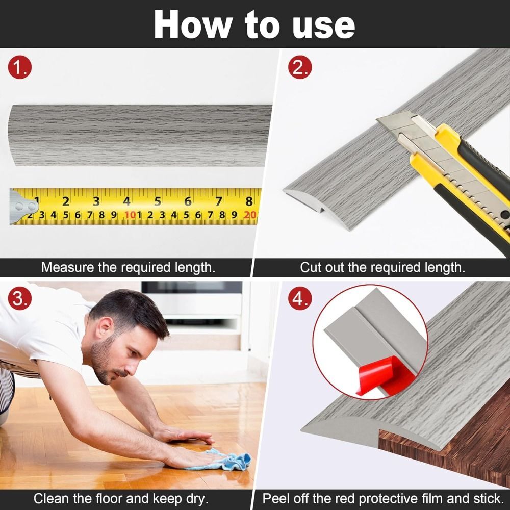 Self Adhesive Floor Transition Strip Carpet To Tile Edging Trim Strip  Doorway
