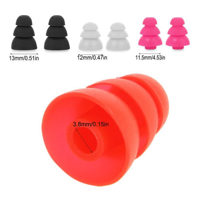 6pcs New Earphone Replacement Earbuds Cover Earplug Silicone Eartips Three Layer