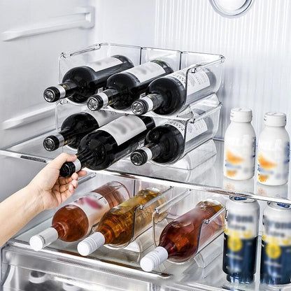 Fridge Organiser Wine Beer Stacking Bottle Rack Kitchen Space Saving Can Holder