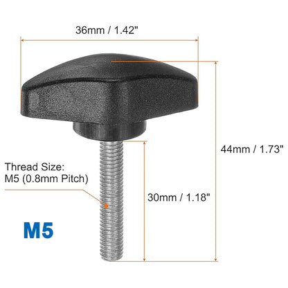 M5 M6 M8 Tee Wing Knob Head Clamping Thumb Screw Dial Lock Hand Grip Bolt Spare