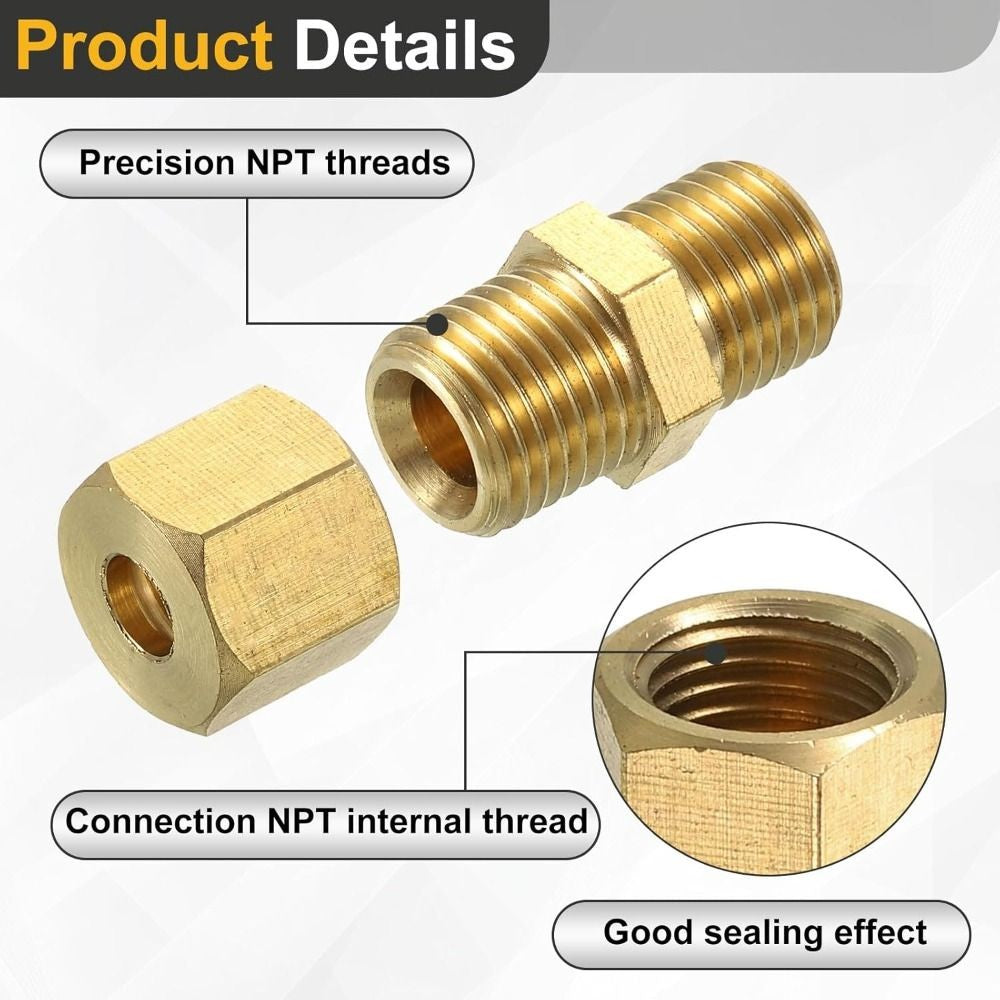 4 5 6 8 10 12 16mm Compression Union Brass Pipe Fitting  Gas System