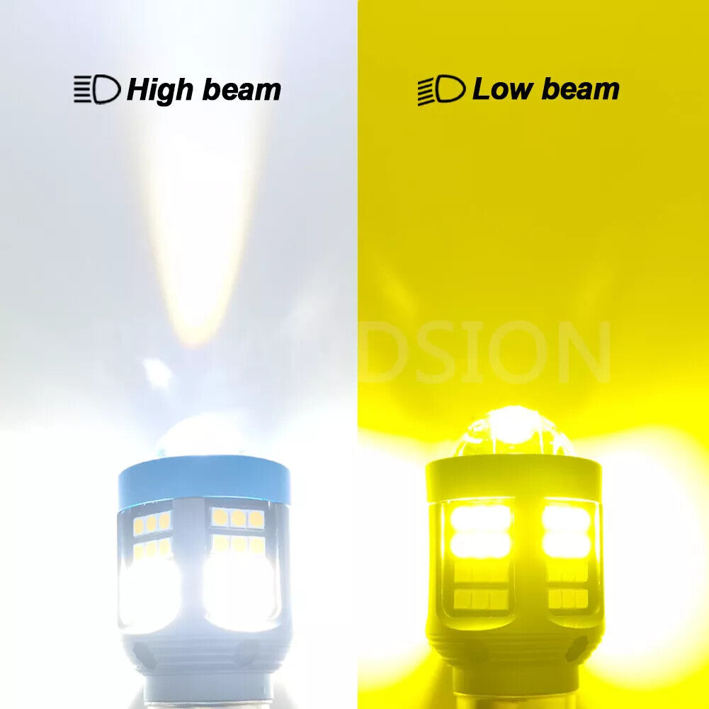 H4 LED Headlight Bulb Lamp Car Fog Globe Hi/Lo Beam White/White+Yellow DC 12-80V