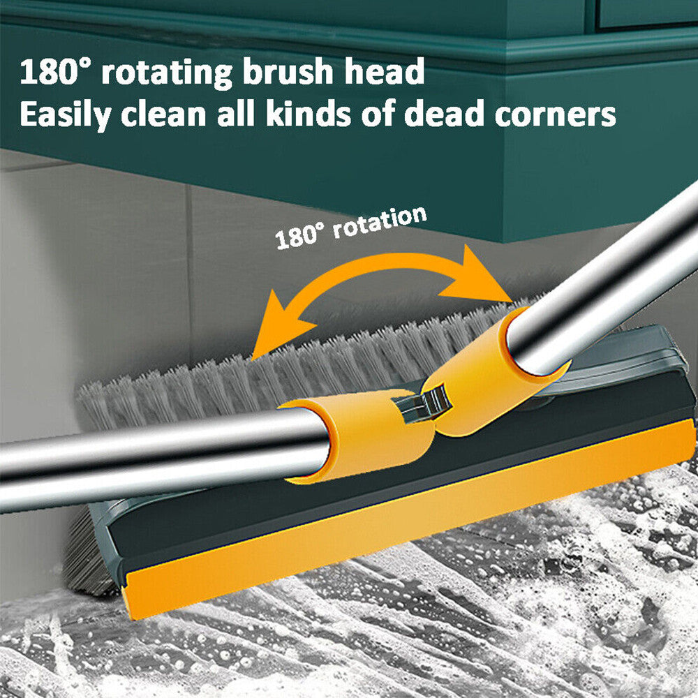 3in1 Floor Brush Scrub Wiper 180 Rotating Head Home Handle Cleaning Bathroom AU