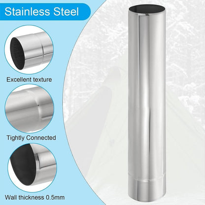 Round Chimney Pipes Stainless Steel Stove Pipes Flue Extension Tube  Camping