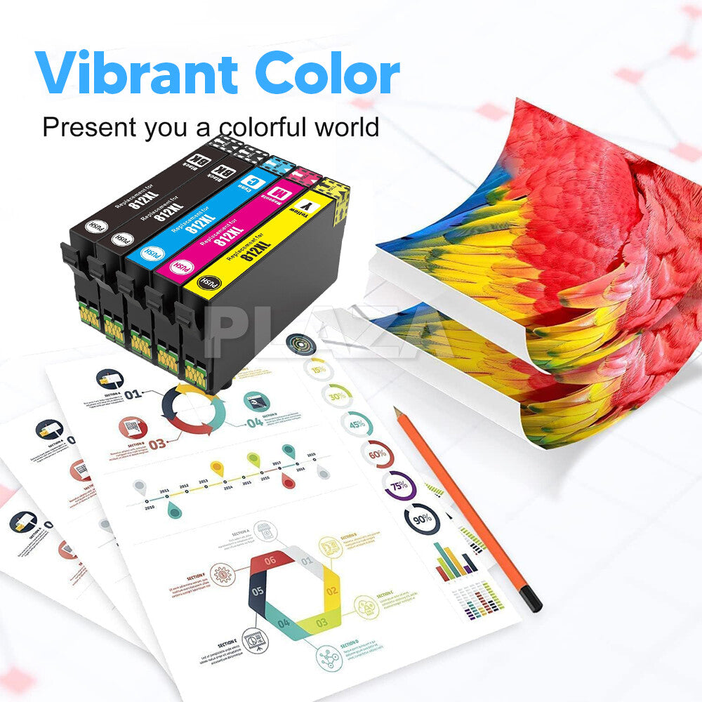 812XL 812 XL Compatible Ink Cartridges For EPSON WF3820 WF3825 WF4830 WF4835