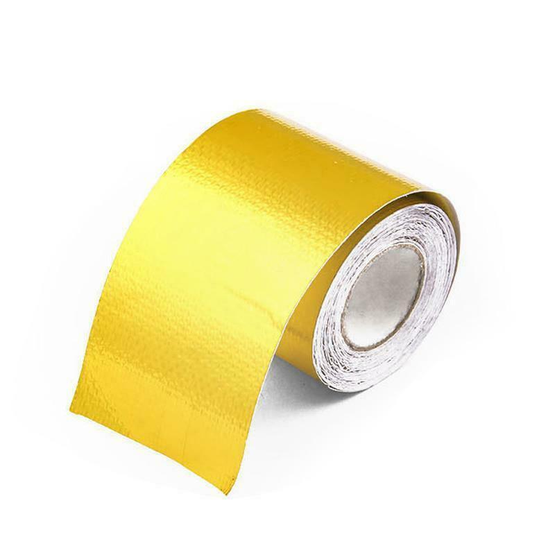 5M Gold Thermal Exhaust Tape Air Intake Heat Insulation Shield Wrap Reflective