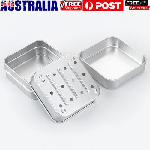 Aluminum Travel Bathroom Soap Box Tin Case Metal Holder Draining Tray Rustproof