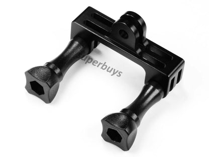 Short Aluminium Double Dual Bracket Gopro Action Camera Holder Mount Hero Screws – Compatible with Gopro