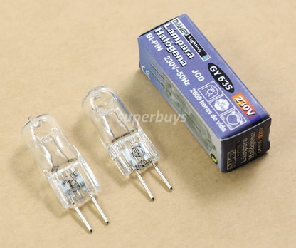 2pcs 35W JCD Clear Tungsten Halogen Bi-Pin Dimmable Light Globe 220-240V GY6.35