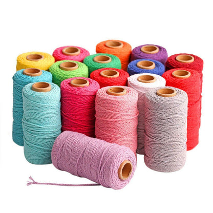 91.5M Yards Cotton Yarn Macrame Rope Twisted Soft Cotton Twine String Cord