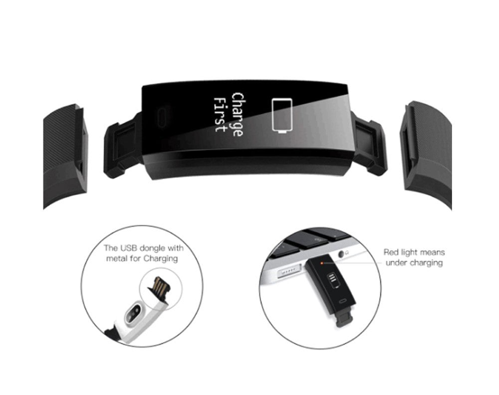 Bluetooth Fitness Tracker Smart Watch Heart Rate Monitor Step Counter Waterproof