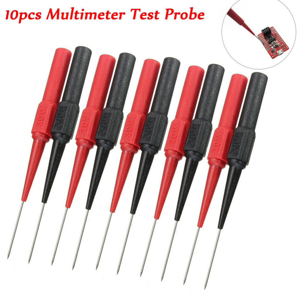 10X Multimeter Testing Lead Fluke Extention Back Probes Sharp Needles Micro Pins