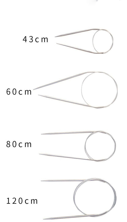 1x Circular Knitting Needle Set Stainless Steel Weaving Sewing 3.2-4.5mm 43-80cm