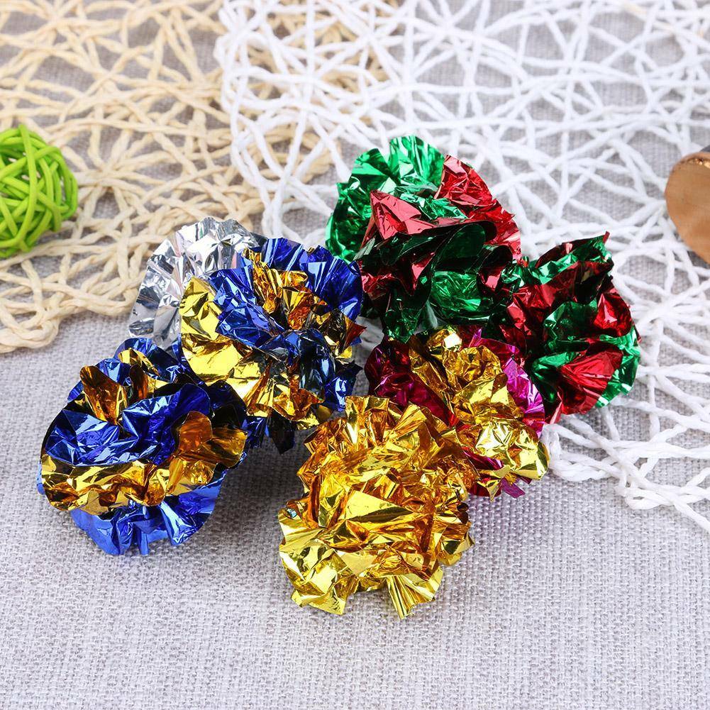 6-60PCS Cat Crinkle Balls Kitty Fun Toy Interesting Crinkly Sounds Soft New AU