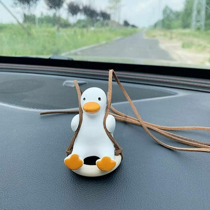 Cute Swing Duck Car Pendant Car Mirror Swinging Duck Car Hanging Ornament AU