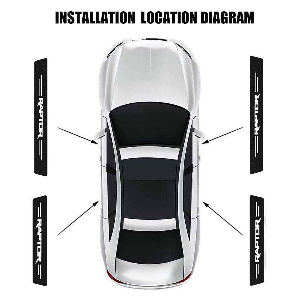 4pcs Compatible with Ford Ranger Raptor Door Sill Plate Cover Panel Protector Stickers