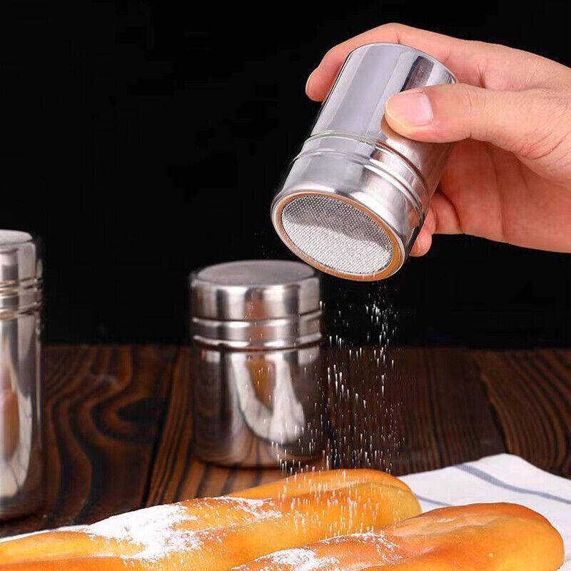 Stainless Steel Icing Sugar Cocoa Coffee Shaker Flour Duster Chocolate Powder AU
