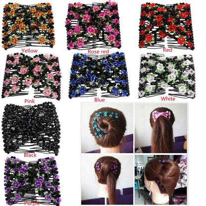 Accessories Stretchy Magic Beads Hair Combs Clips Elasticity Double Hair Comb