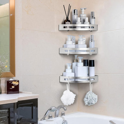 Wall Mounted Triangle Corner Shelf Bathroom Storage Rack for Shower Toiletries