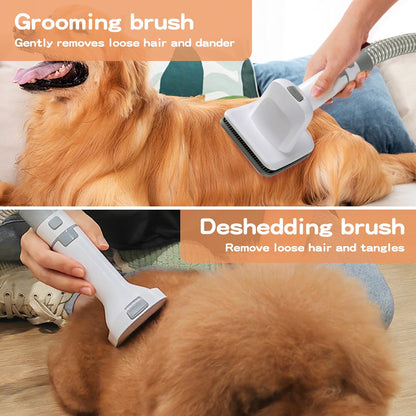 Pawz 7 In 1 Pet Grooming Kit Vacuum Dog Cat Hair Dryer Remover Clipper Brushes