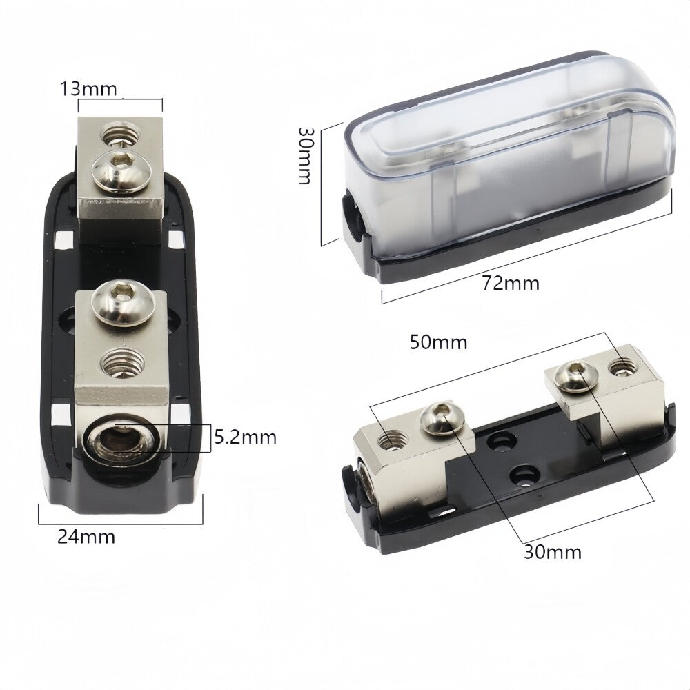 ANS Inline Fuse Holder with Bolt On 60 Amp Midi Fuse Supplied (60A) Fuse Holder