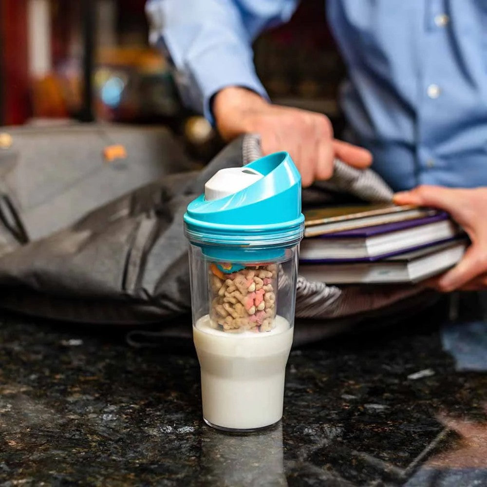 1/2PC Crunch Cup On-the-Go Cereal Tumbler Portable Plastic Cereal Cup Leak-Proof