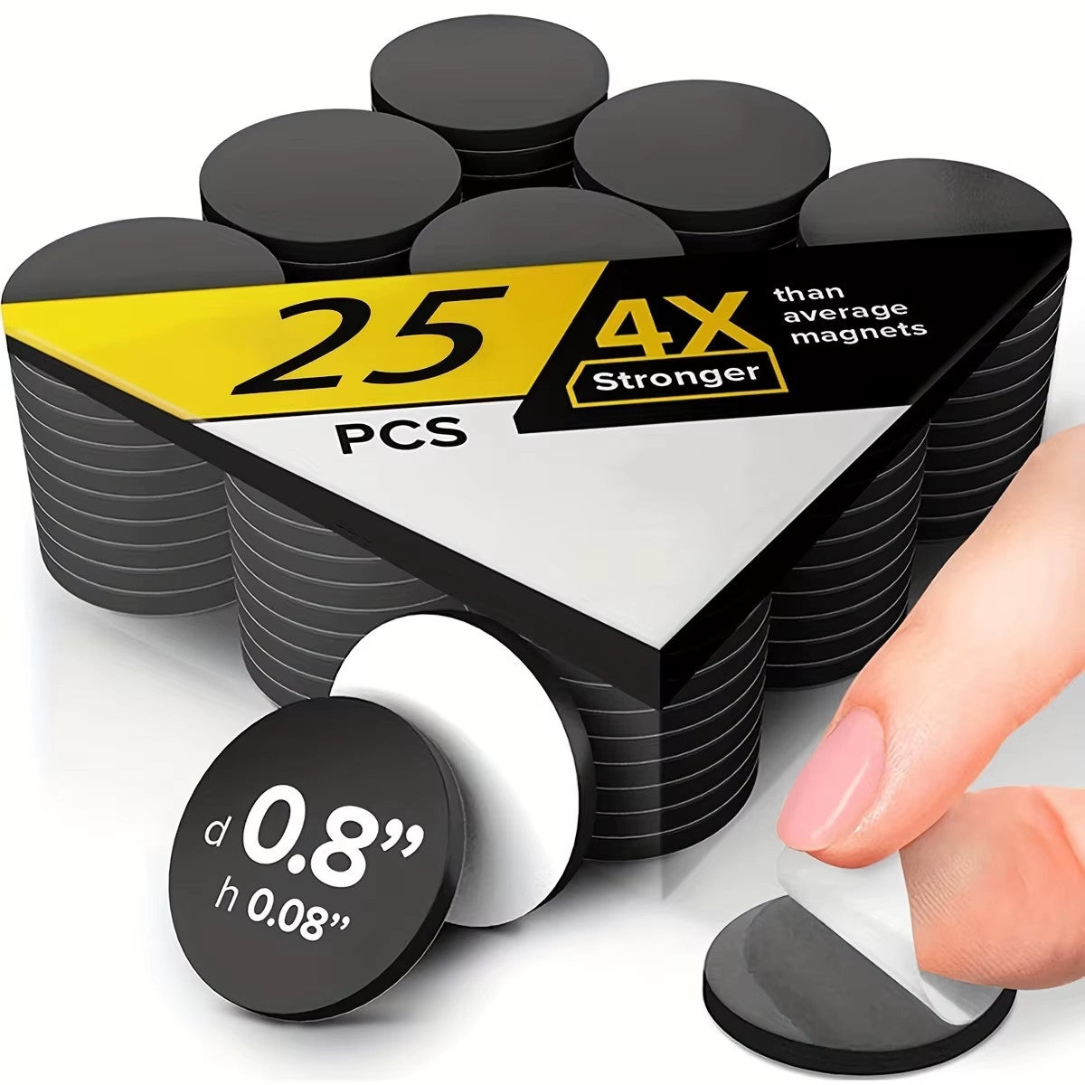 Easy-Peel 0.8" Magnetic Dots - Strong Adhesive, Flexible Sticky Magnets for Phot