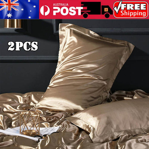 2x Mulberry Silk Standard Pillow Case Slip Protector Genuine 25 Momme Silk Gift