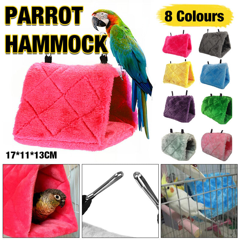 Pet Bird Parrot Parakeet Budgie Warm Hammock Cage Hut Tent Bed Hanging Cave AU